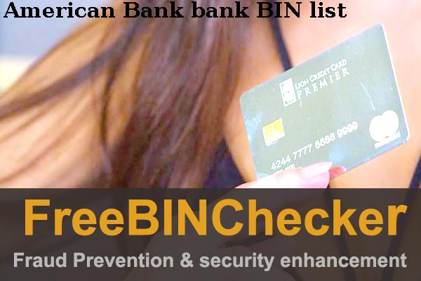 American Bank BIN List