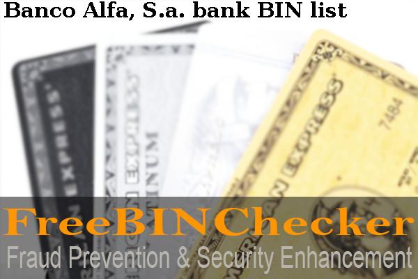 Banco Alfa, S.a. BIN List