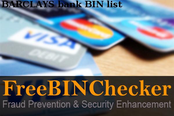 Barclays BIN List