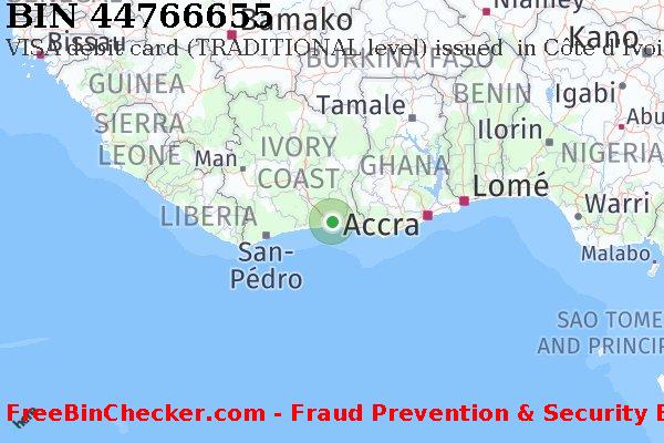 44766655 VISA debit Côte d'Ivoire CI BIN List