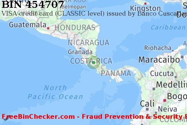 454707 VISA credit Costa Rica CR BIN List
