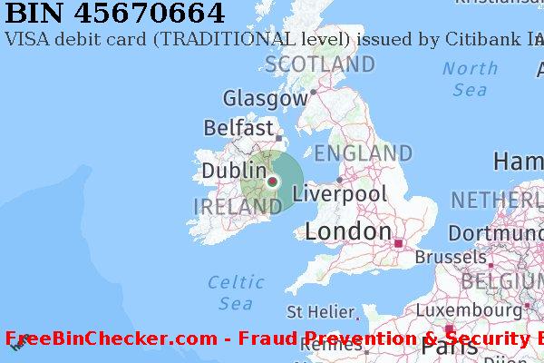 45670664 VISA debit Ireland IE BIN List