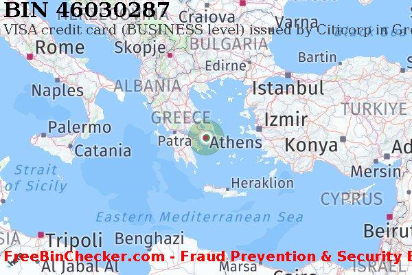 46030287 VISA credit Greece GR BIN List