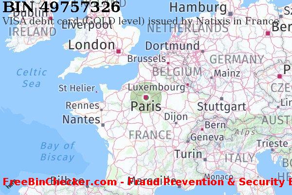 49757326 VISA debit France FR BIN List