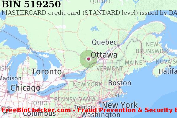 519250 MASTERCARD credit Canada CA BIN List