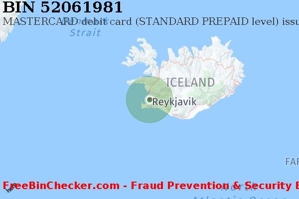 52061981 MASTERCARD debit Iceland IS BIN List