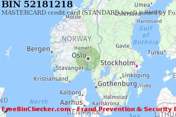 52181218 MASTERCARD credit Norway NO BIN List