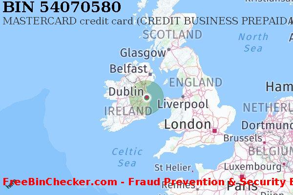 54070580 MASTERCARD credit Ireland IE BIN List