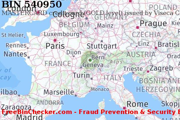 540950 MASTERCARD credit Switzerland CH BIN List