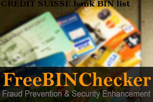 Credit Suisse BIN List