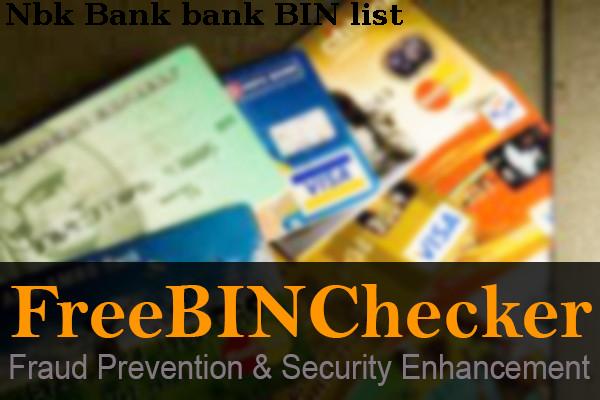 NBK BANK BIN List