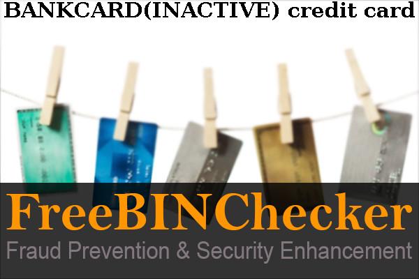 BANKCARD(INACTIVE) credit BIN Dhaftar