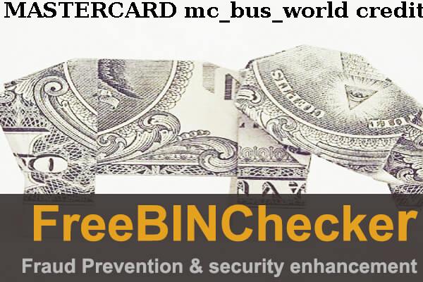 MASTERCARD MC BUS WORLD credit बिन सूची