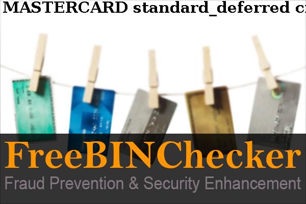 MASTERCARD STANDARD DEFERRED credit BIN列表