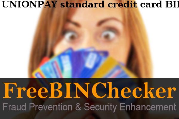 UNIONPAY STANDARD credit BIN-Liste