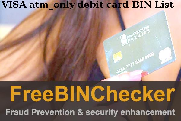 VISA ATM ONLY debit BIN Liste 