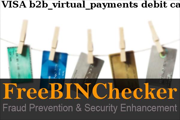 VISA B2B VIRTUAL PAYMENTS debit BIN列表