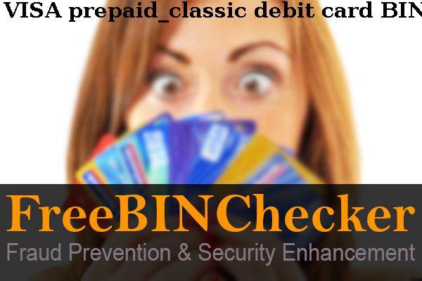 VISA PREPAID - CLASSIC debit BIN List