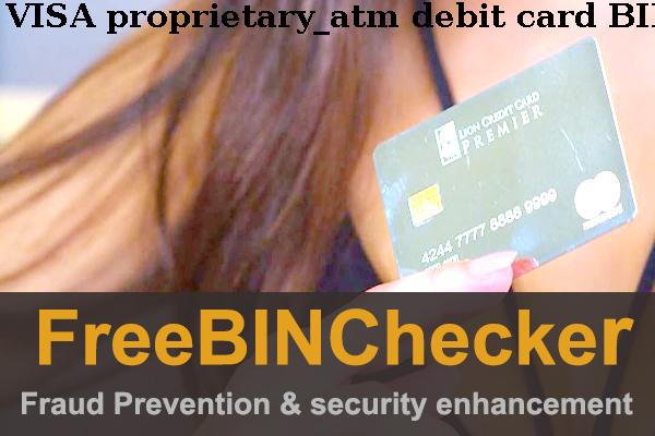 VISA PROPRIETARY ATM debit बिन सूची