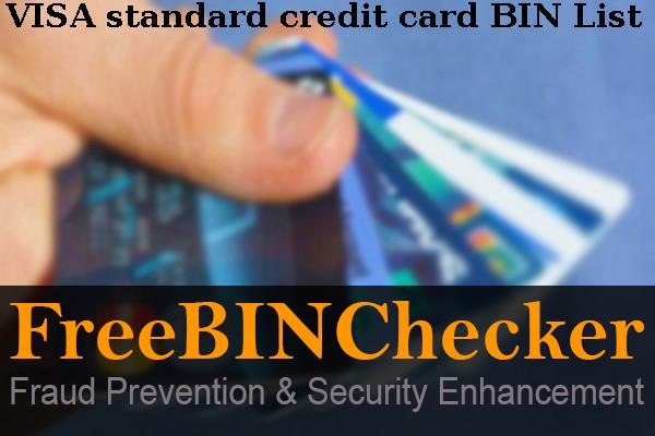 VISA STANDARD credit card free BIN List and BIN checker