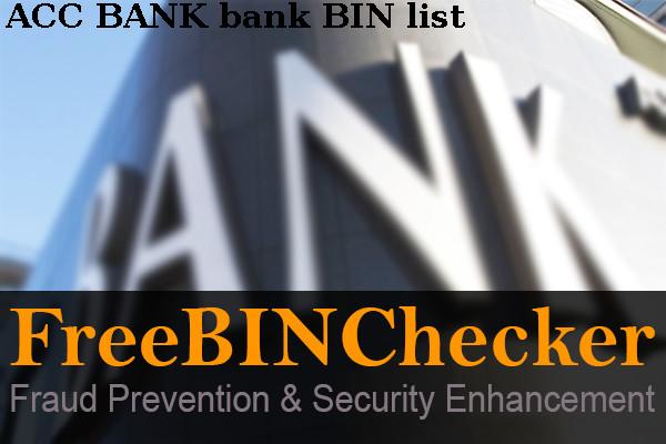ACC BANK BIN Liste 