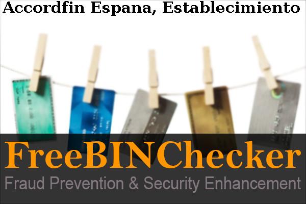 Accordfin Espana, Establecimiento Financiero De BIN Danh sách