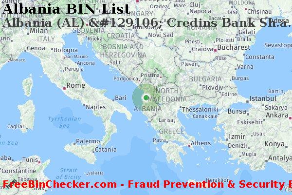 Albania Albania+%28AL%29+%26%23129106%3B+Credins+Bank+Sh.a. BIN List