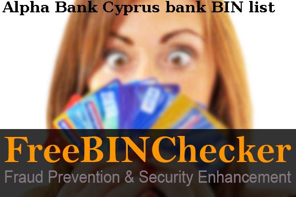 Alpha Bank Cyprus BIN-Liste