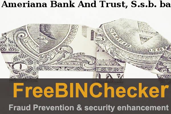 Ameriana Bank And Trust, S.s.b. BIN Danh sách