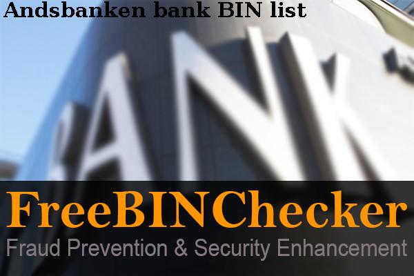 Andsbanken Lista de BIN