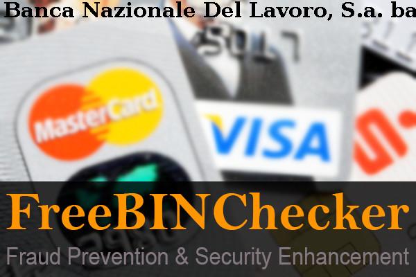 Banca Nazionale Del Lavoro, S.a. BIN列表