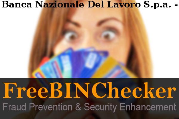 Banca Nazionale Del Lavoro S.p.a. - Bnl BIN 목록