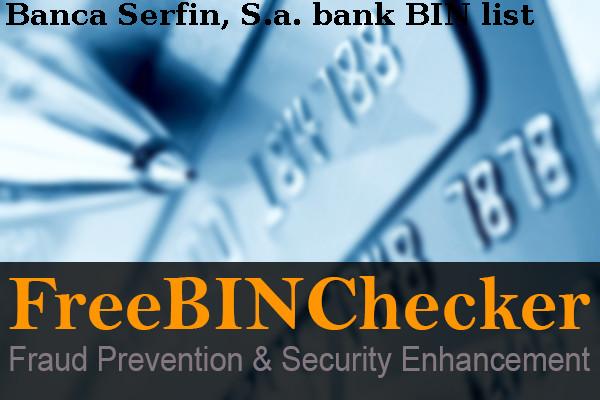 Banca Serfin, S.a. BIN Danh sách