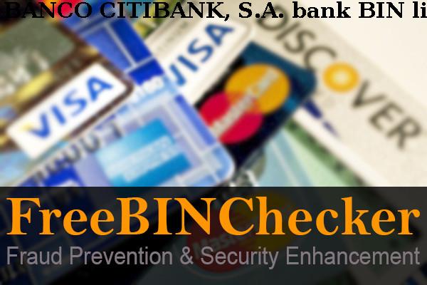 Banco Citibank, S.a. BIN Lijst
