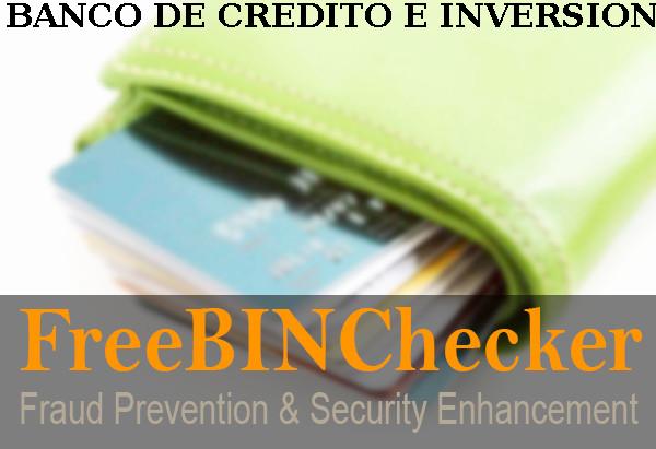 Banco De Credito E Inversiones BIN Dhaftar