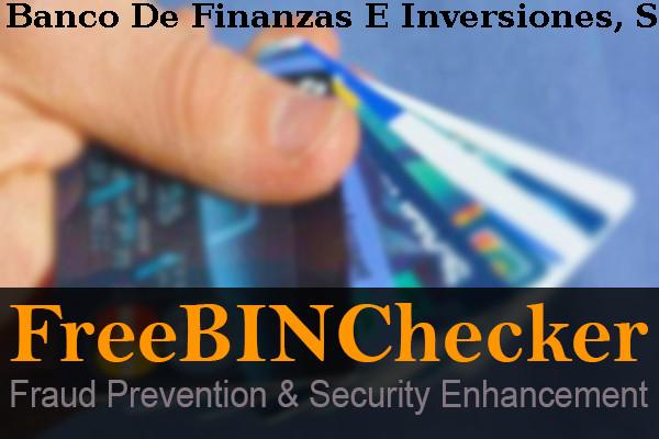 Banco De Finanzas E Inversiones, S.a. BIN 목록