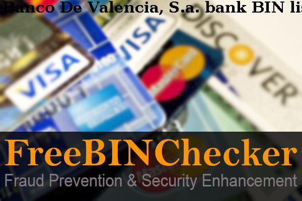 Banco De Valencia, S.a. قائمة BIN