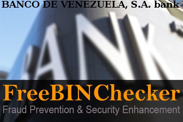 Banco De Venezuela, S.a. BIN Dhaftar