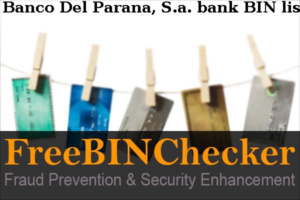 Banco Del Parana, S.a. BIN List