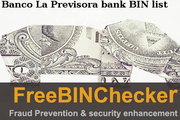 Banco La Previsora BIN 목록