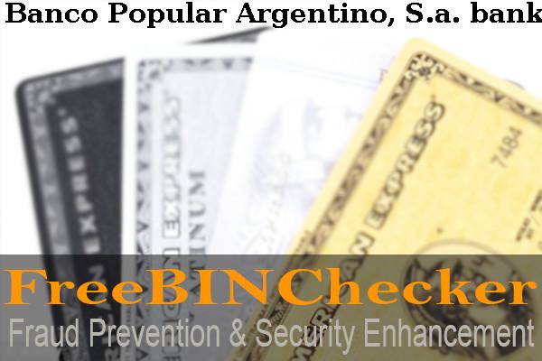 Banco Popular Argentino, S.a. قائمة BIN