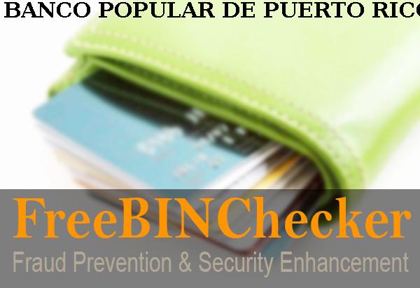 Banco Popular De Puerto Rico BIN列表