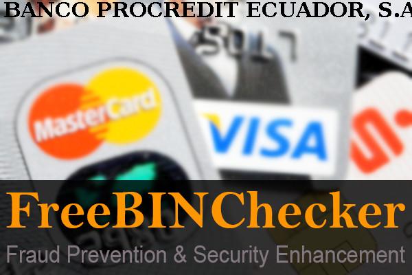 BANCO PROCREDIT ECUADOR, S.A. Lista de BIN