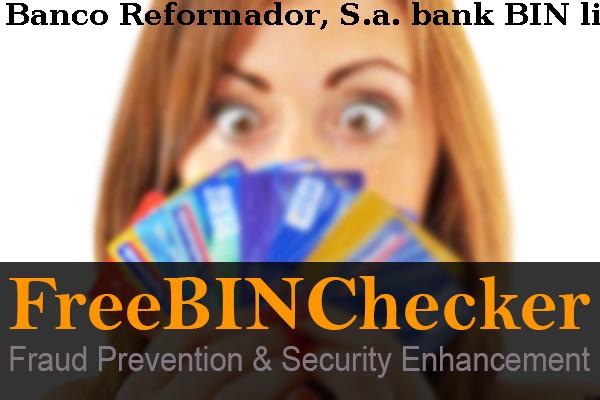 Banco Reformador, S.a. Lista de BIN