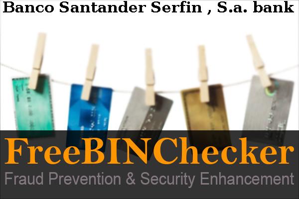 Banco Santander Serfin , S.a. قائمة BIN