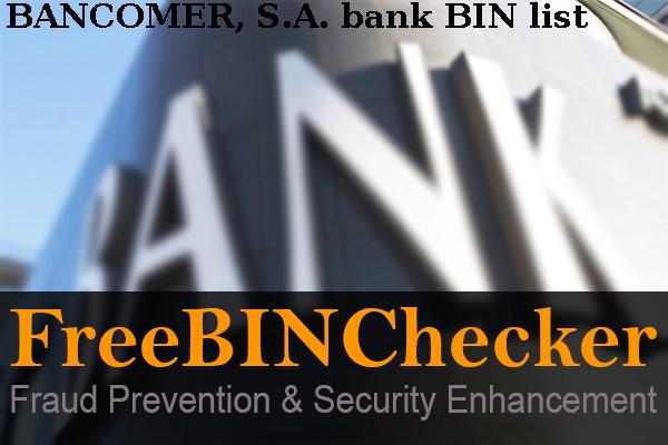 Bancomer, S.a. قائمة BIN