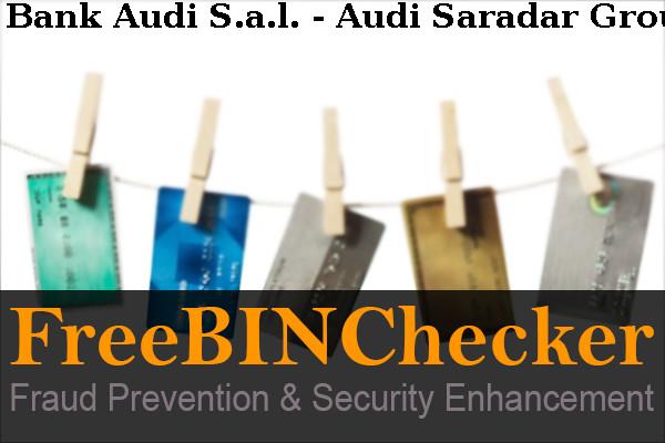 Bank Audi S.a.l. - Audi Saradar Group قائمة BIN