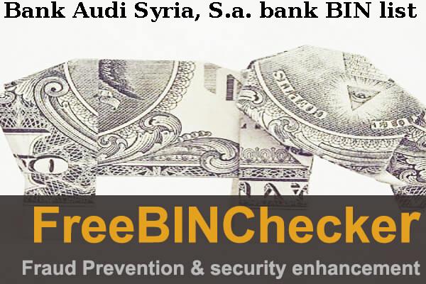 Bank Audi Syria, S.a. BIN 목록