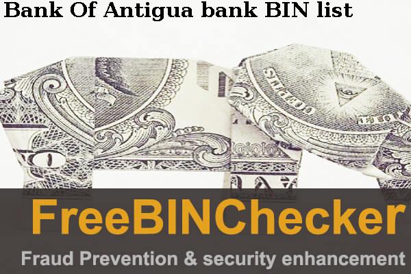 Bank Of Antigua Lista de BIN