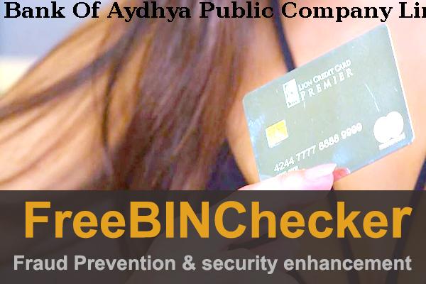 Bank Of Aydhya Public Company Limited BIN Danh sách
